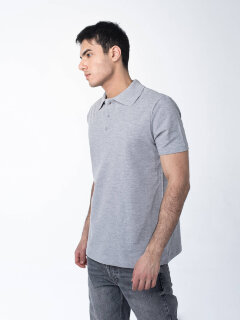 Мужская рубашка ПОЛО серый меланж